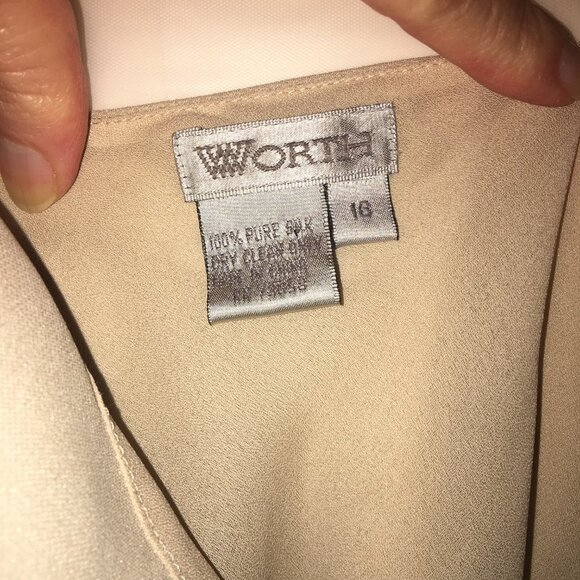 Worth Silk Camisole Brown Size 16 Vintage - Picture 5 of 11